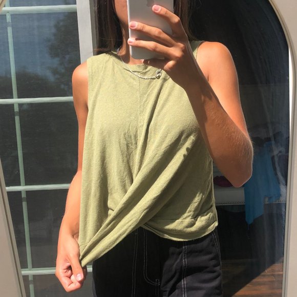 Vintage Deltta Olive Green Twist Top - Picture 3 of 5